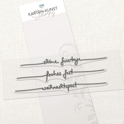 Clear Stamps Weihnachten – Schriftzug-Set Feiertage KK-0249 – schöne feiertage, frohes fest, weihnachtspost – Karten-Kunst