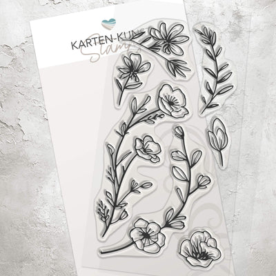 Karten-Kunst Clear Stamps Groß KK-0257 - Delicate Plants / Zarte Blumen
