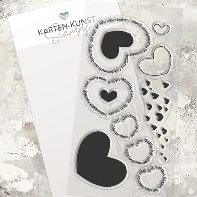 Karten-Kunst Clear Stamps Groß KK-0260 - Von Herzen