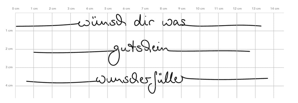 Clear Stamp Set mit den handschriftlichen Schriftzügen „wünsch dir was“, „gutschein“ und „wunscherfüller“ auf transparenter Trägerfolie, ca. 13 cm breit.