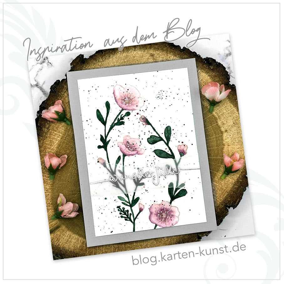 Beispiel-Bild zu Karten-Kunst Clear Stamps KK-0261 - Schriftzug-Set Wünsch dir was