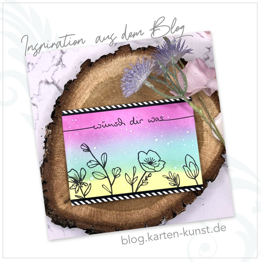 Beispiel-Bild zu Karten-Kunst Clear Stamps KK-0261 - Schriftzug-Set Wünsch dir was