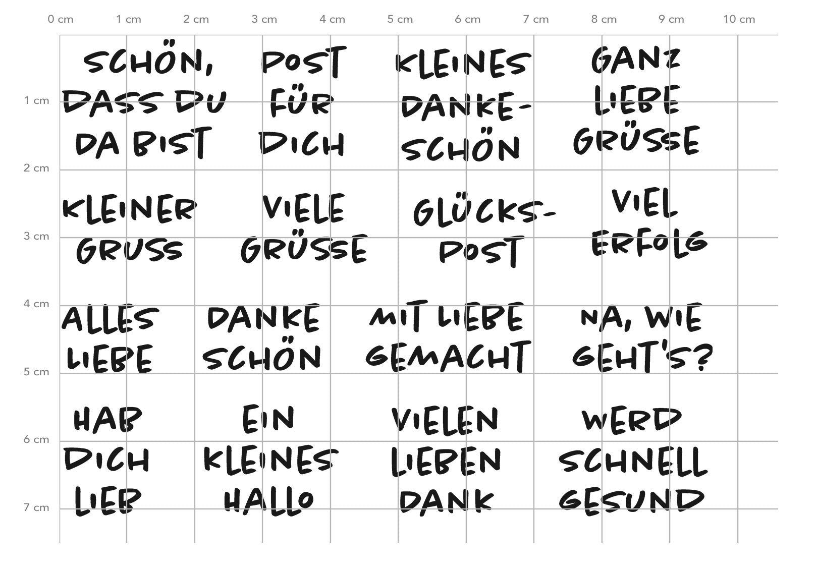 Karten-Kunst Clear Stamps KK-0262 - Viele kleine liebe Grüße Mini-Sprüche für Karten & Geschenke