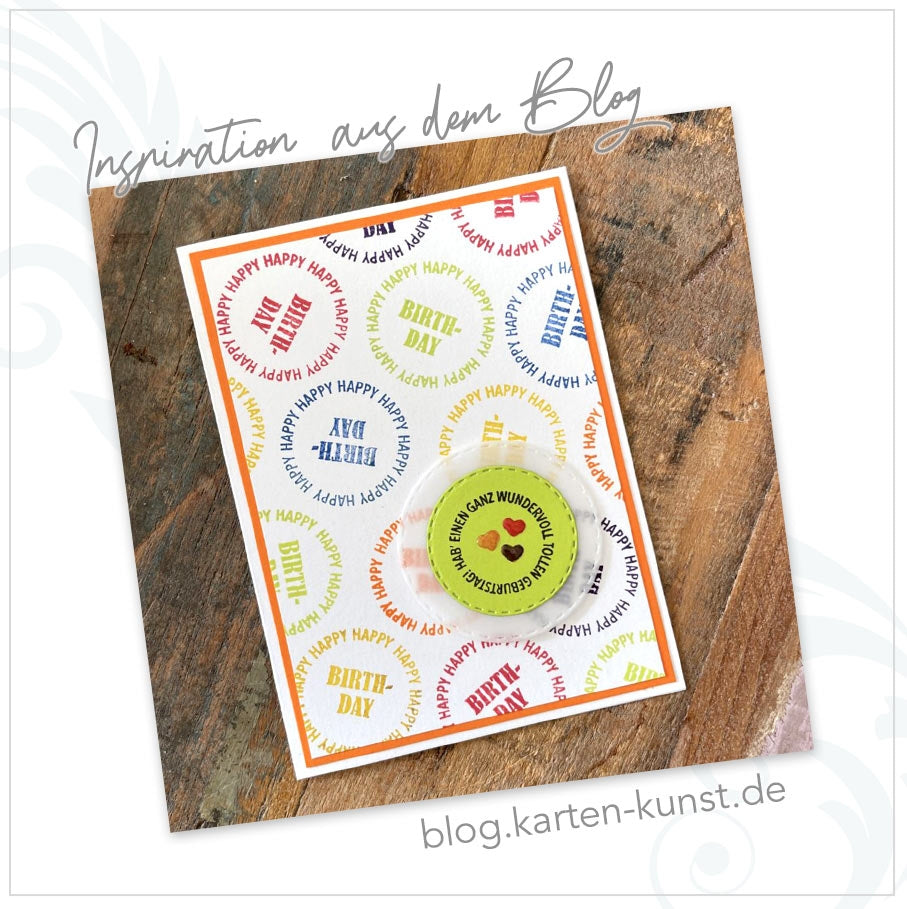 Karten-Kunst Clear Stamps KK-0264 - Kreistexte zum Geburtstag - Runde Textstempel für Karten