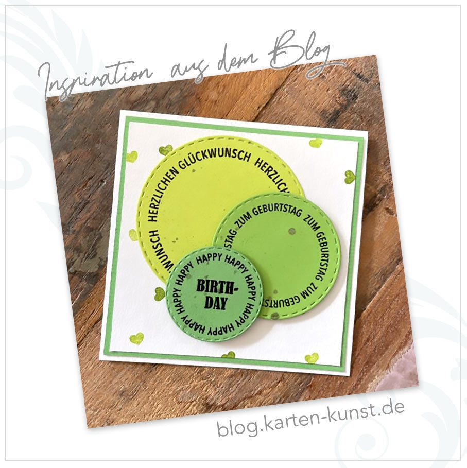 Karten-Kunst Clear Stamps KK-0264 - Kreistexte zum Geburtstag - Runde Textstempel für Karten