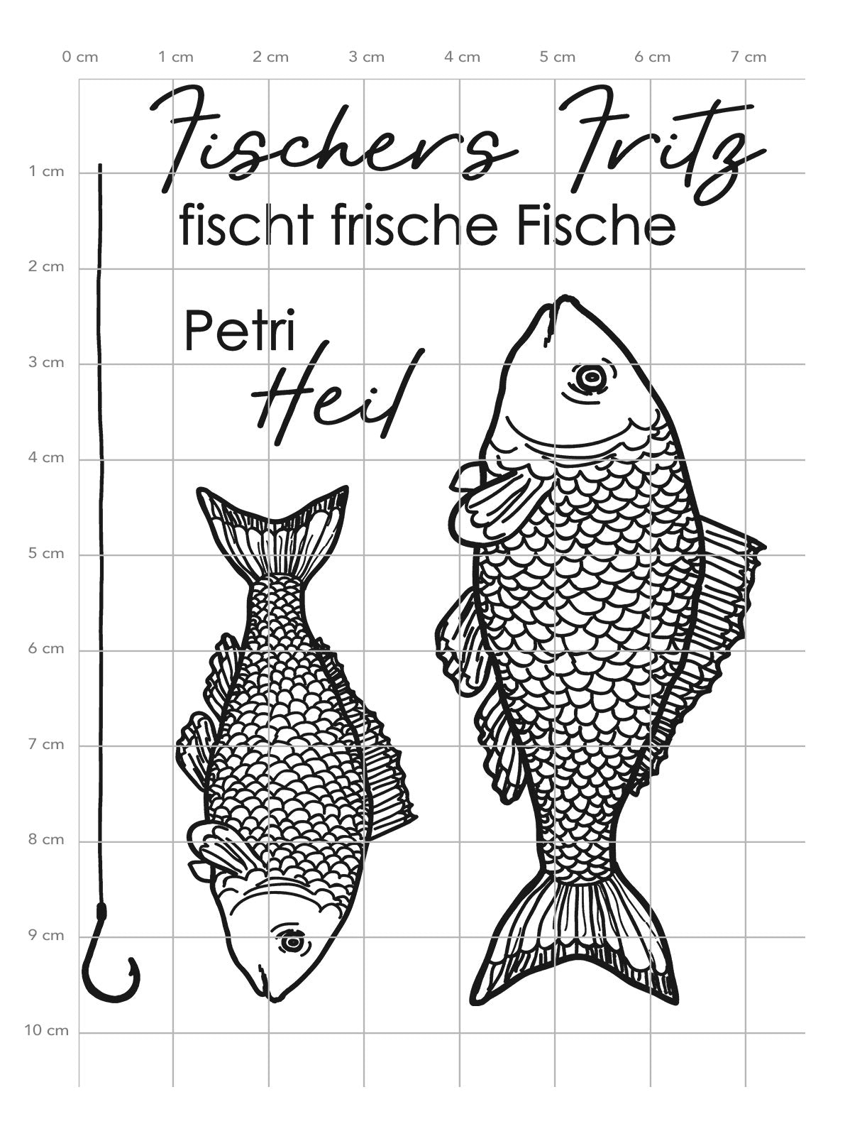 Karten-Kunst Clear Stamps KK-0265 - Fischers Fritz Stempel Fische & Angelhaken