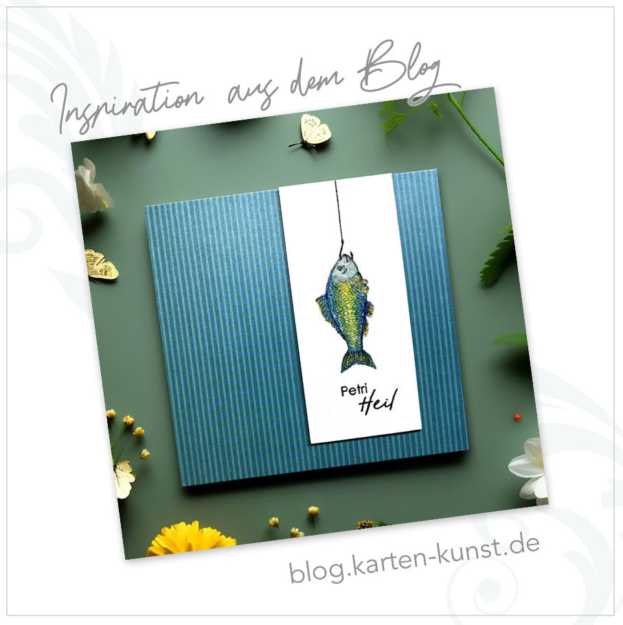 Karten-Kunst Clear Stamps KK-0265 - Fischers Fritz Stempel Fische & Angelhaken