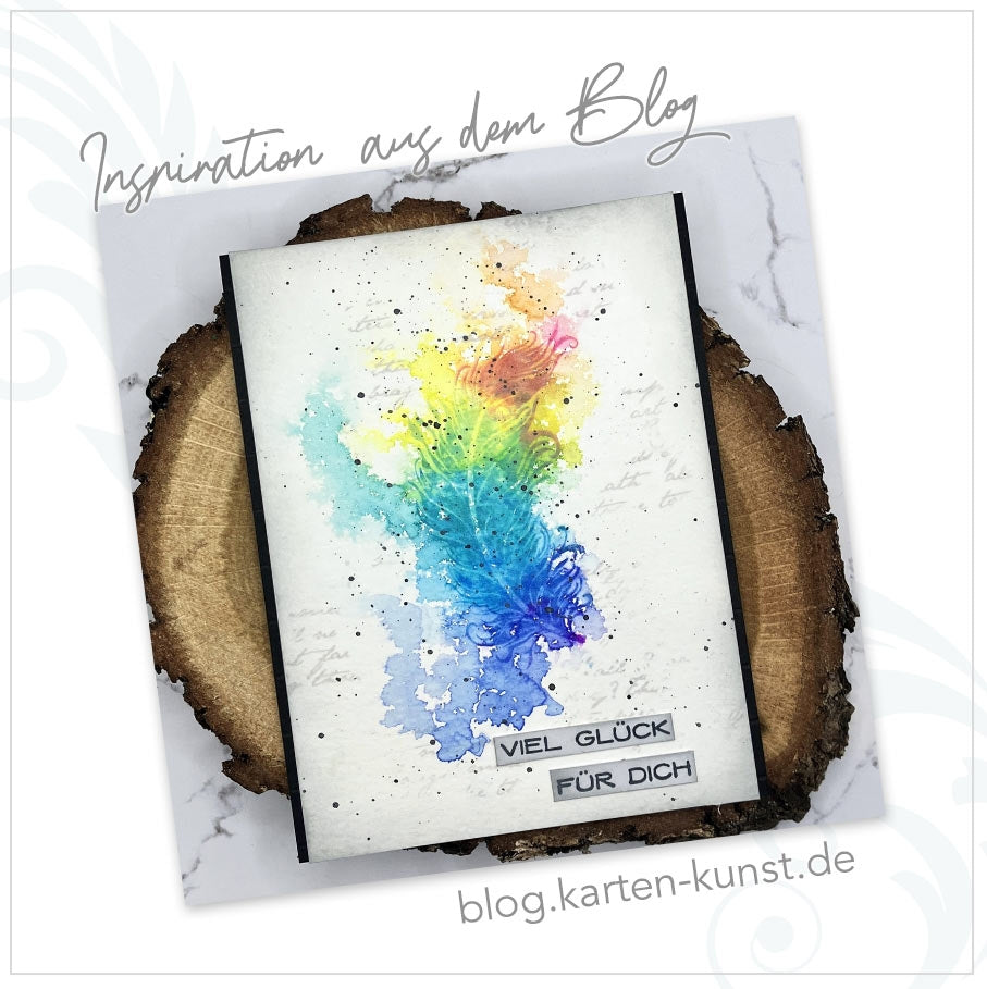 Karten-Kunst Clear Stamps KK-0269 - Schwungvolle Federn Beispiel