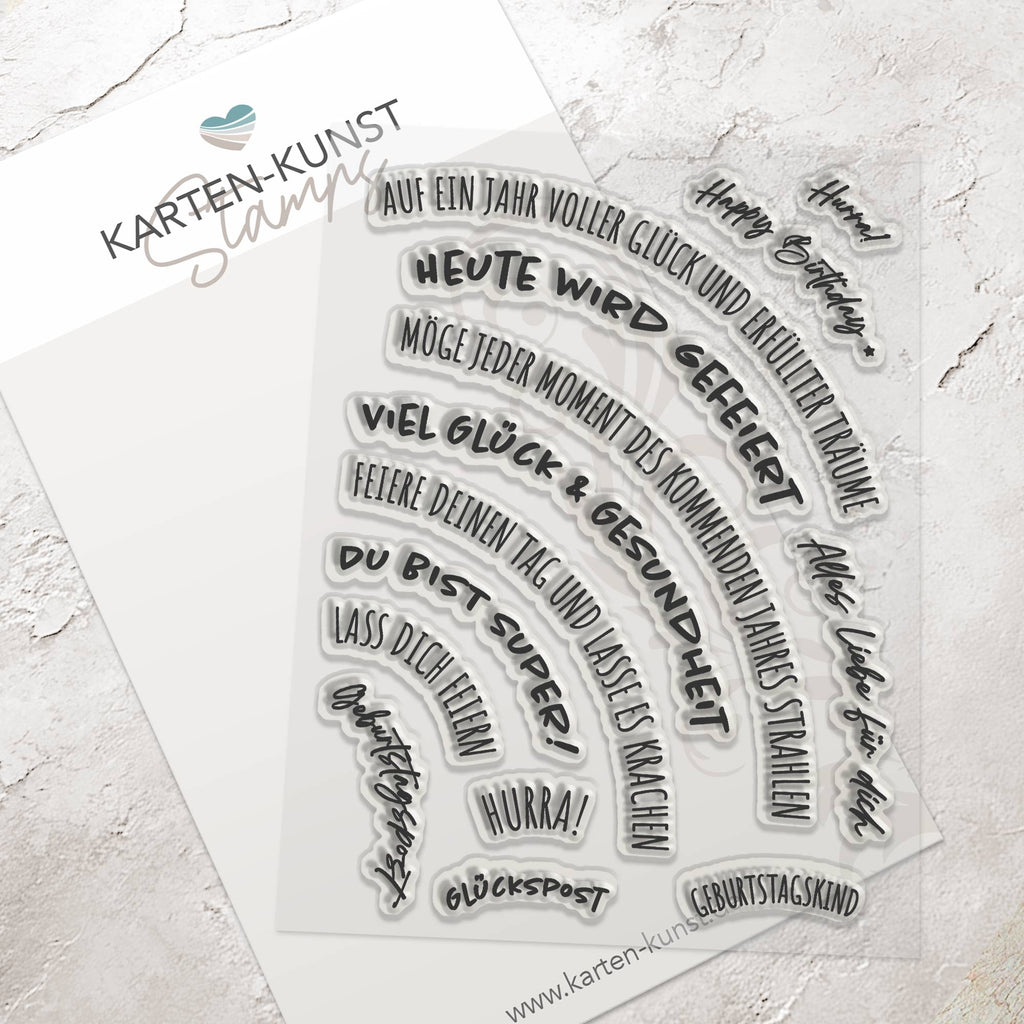 en-Kunst Clear Stamps KK-0274 - Circulus Runde Geburtstagssprüche