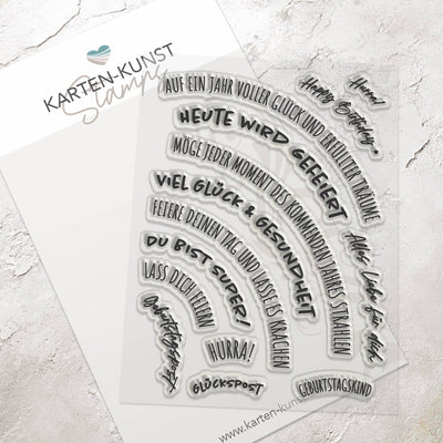 en-Kunst Clear Stamps KK-0274 - Circulus Runde Geburtstagssprüche