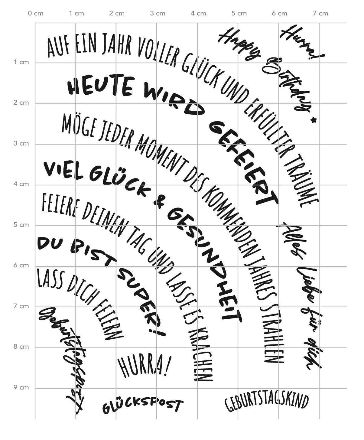 en-Kunst Clear Stamps KK-0274 - Circulus Runde Geburtstagssprüche