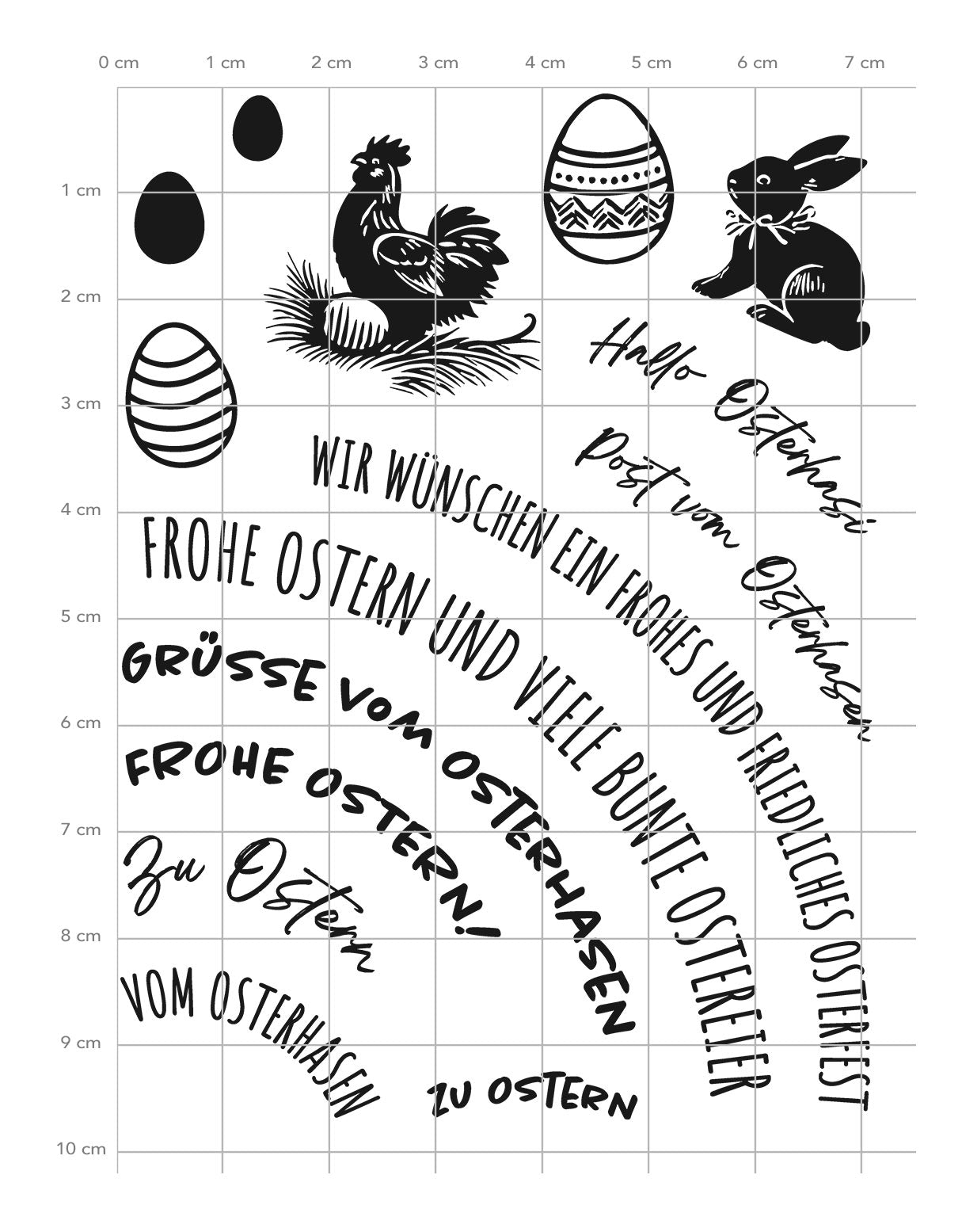 Karten-Kunst Clear Stamps KK-0277 - Circulus Runde Ostersprüche