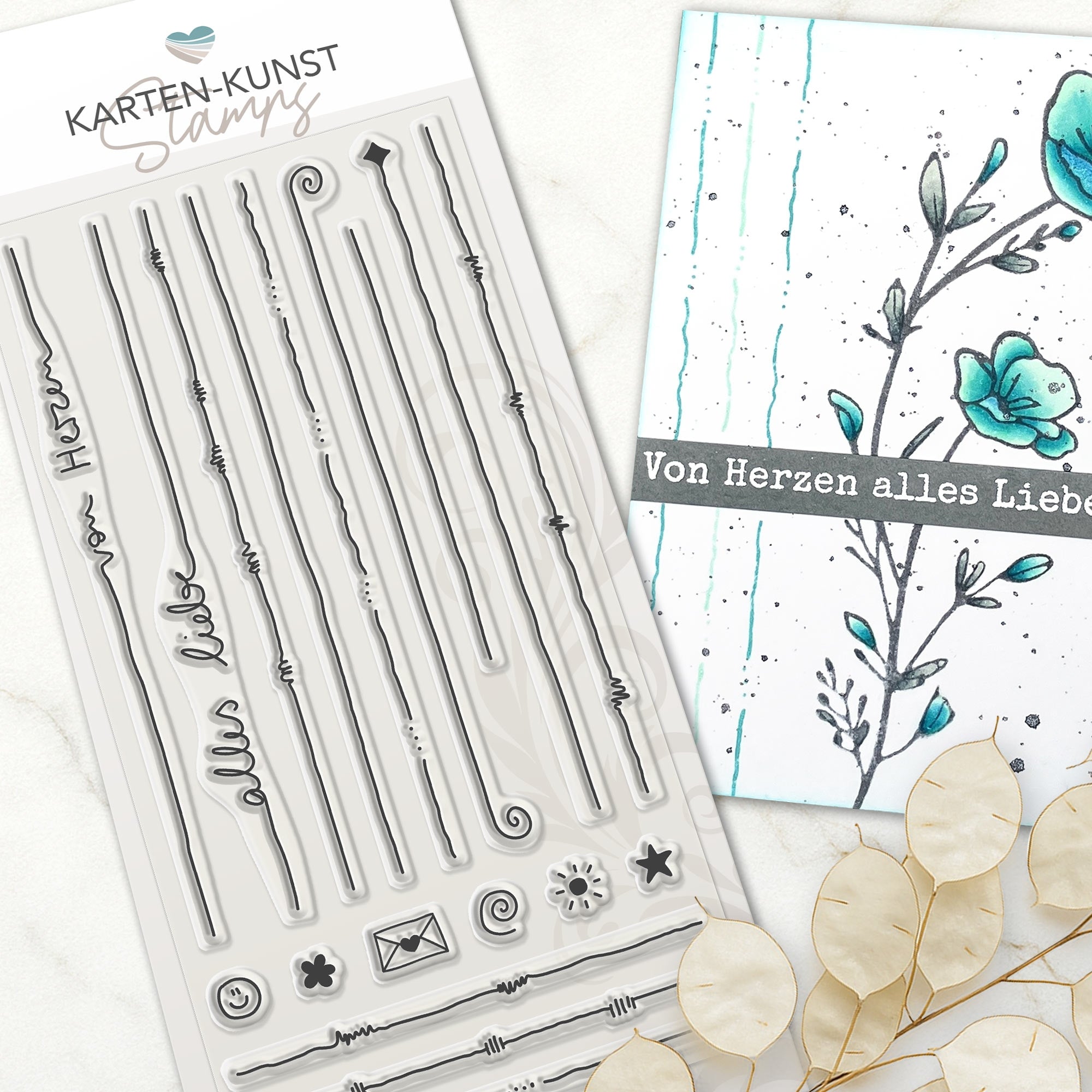 Dekorlinien & Rahmen – Stempelset Karten-Kunst Clear Stamps KK-0281