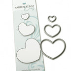 Karten-Kunst Stanzschablone kk-D081 - Runde Herzen / Round Hearts