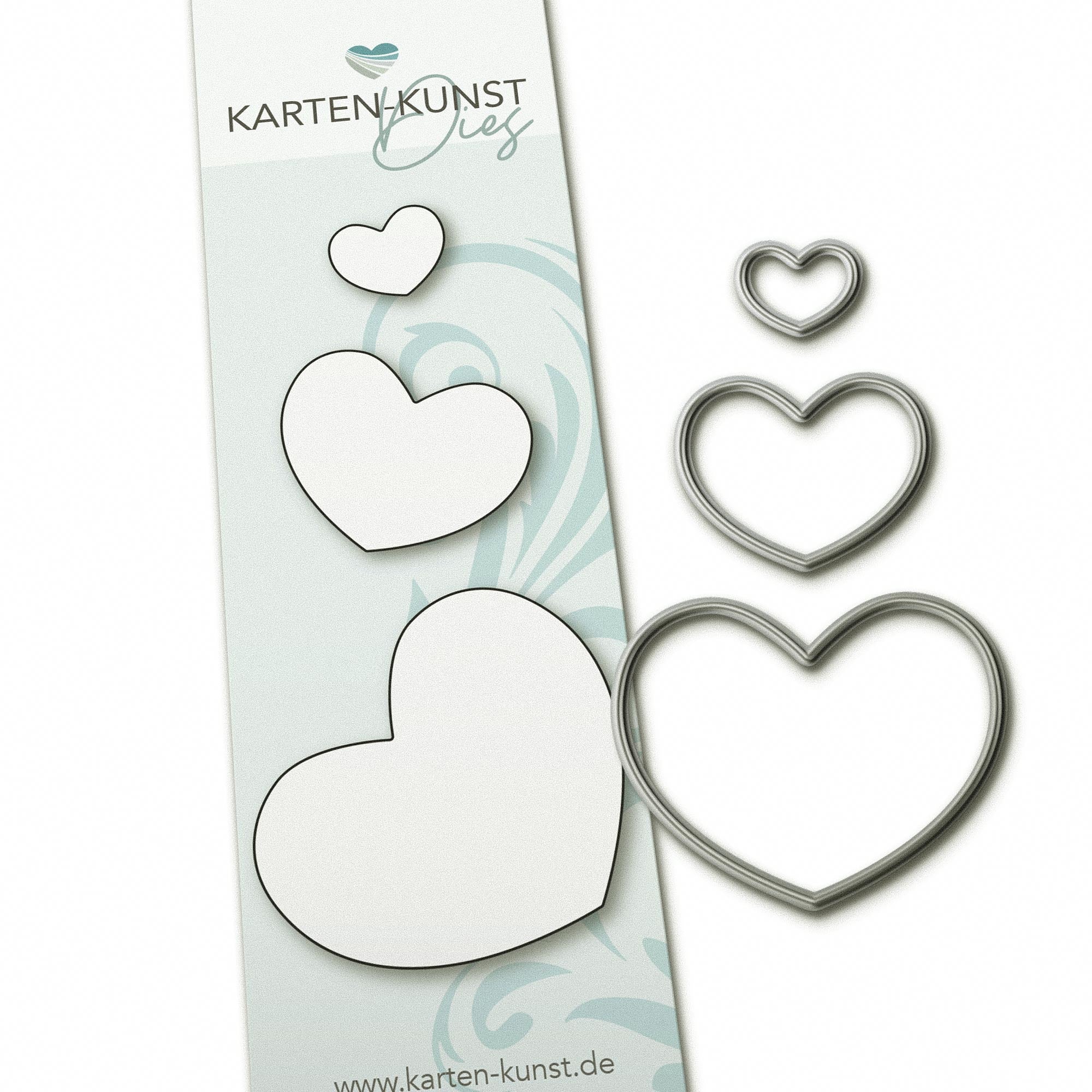 Karten-Kunst Stanzschablone kk-D081 - Runde Herzen / Round Hearts