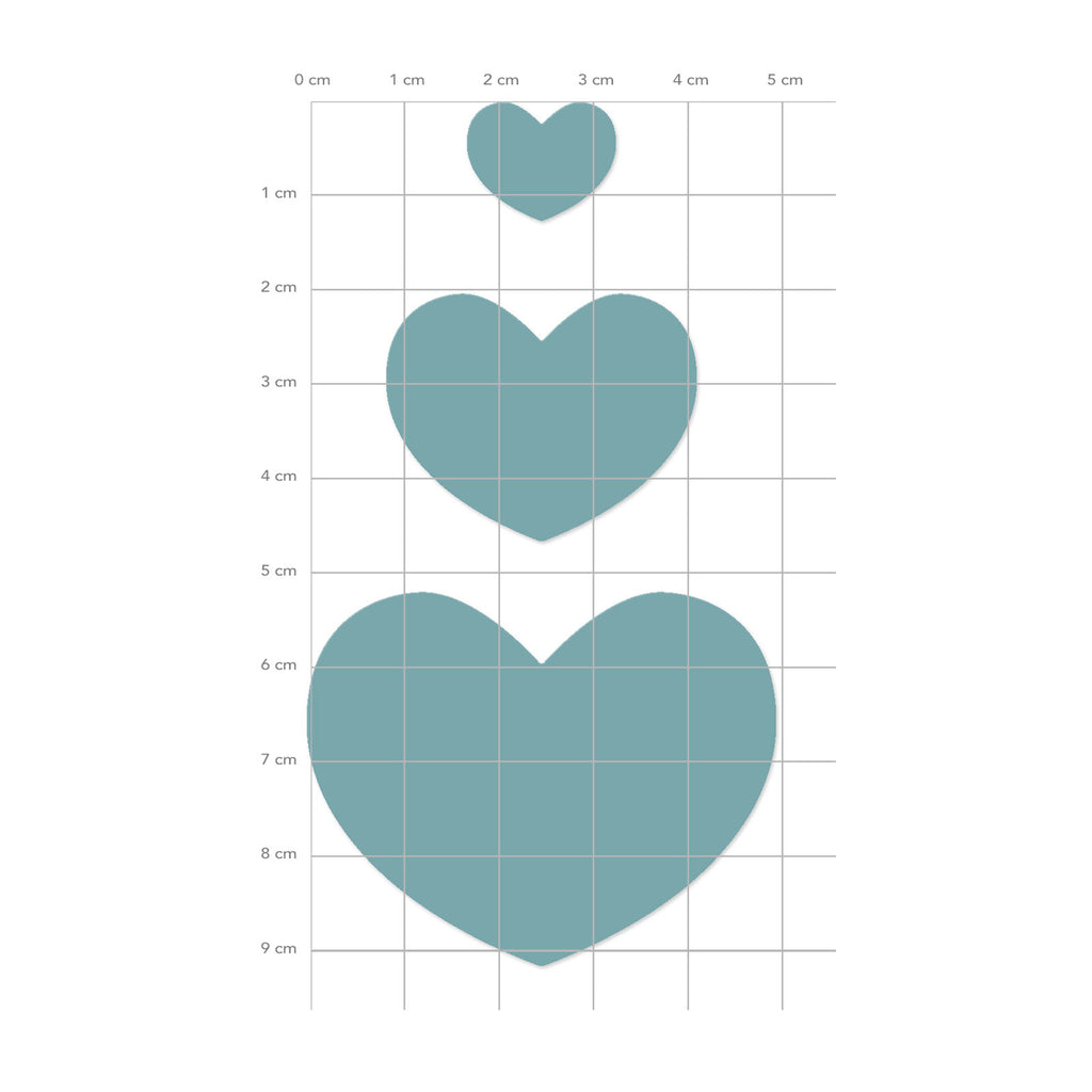 Karten-Kunst Stanzschablone kk-D081 - Runde Herzen / Round Hearts