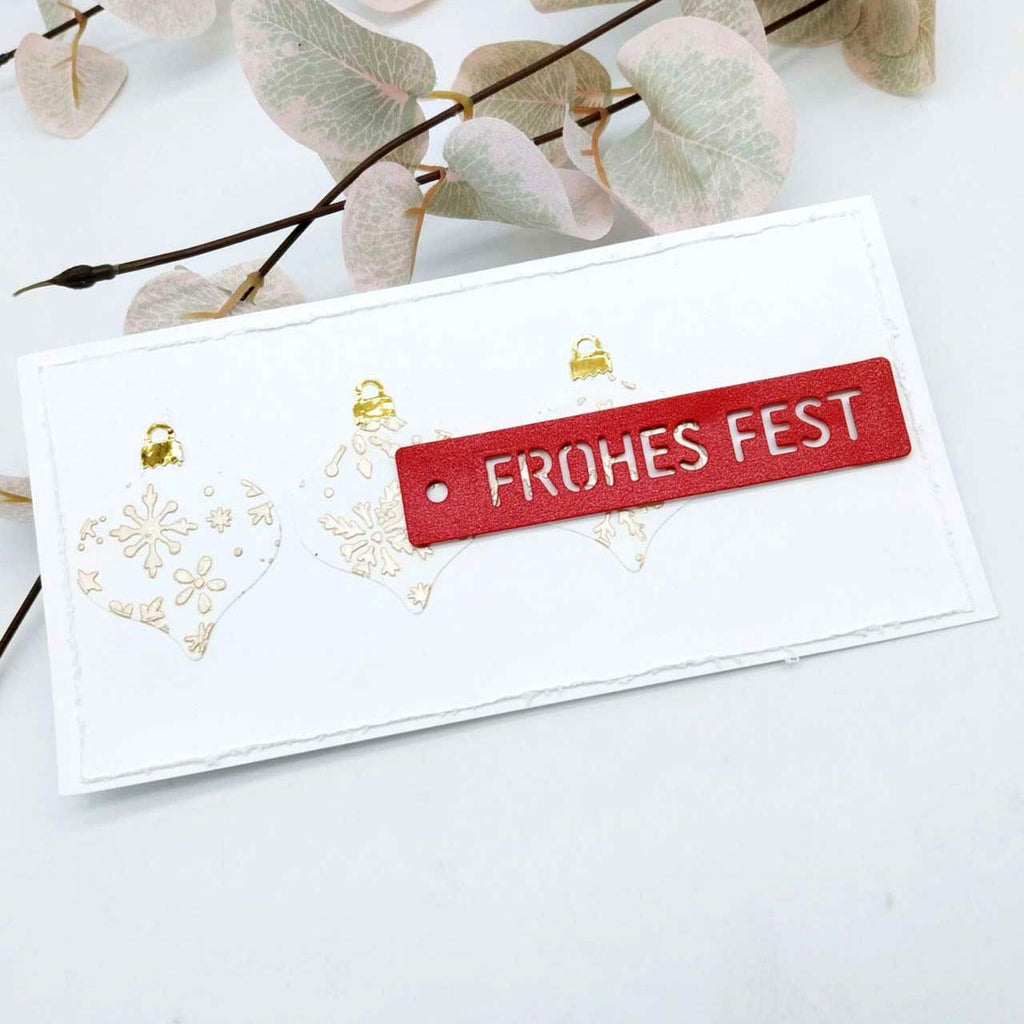 Karten-Kunst Stanzschablone kk-D162 - Stencil Tag Frohes Fest