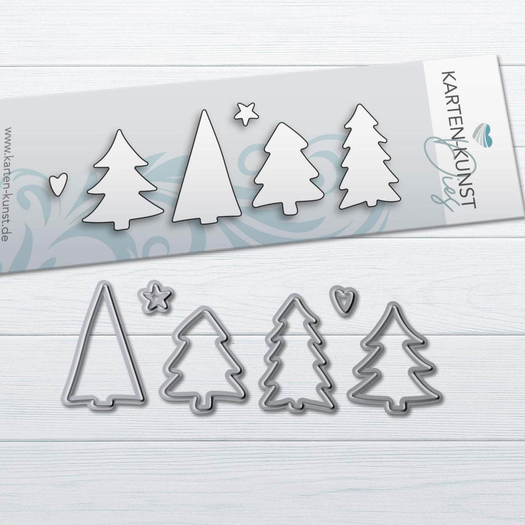 Karten-Kunst Stanzschablone kk-D231 - Tannenbäume