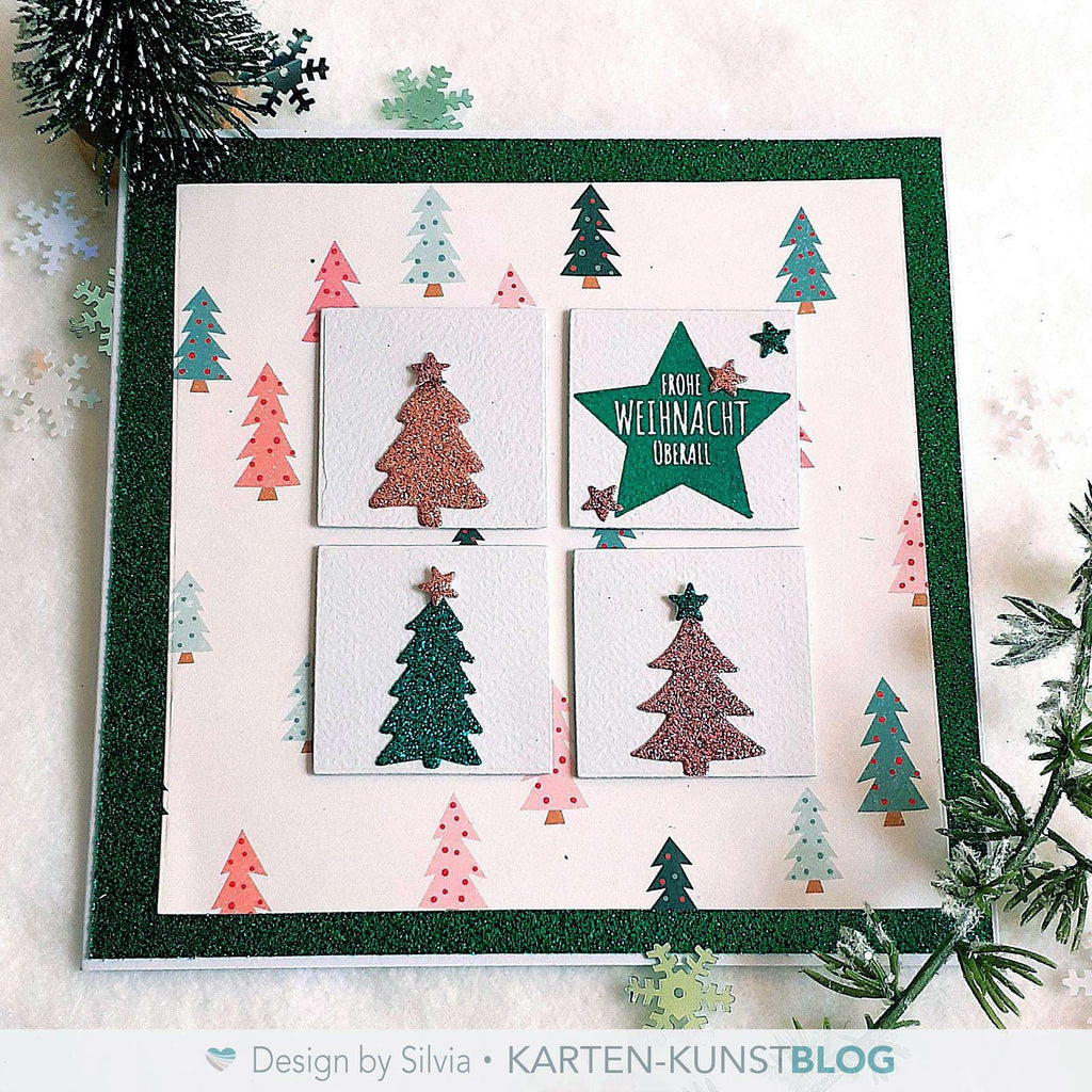 Karten-Kunst Stanzschablone kk-D231 - Tannenbäume