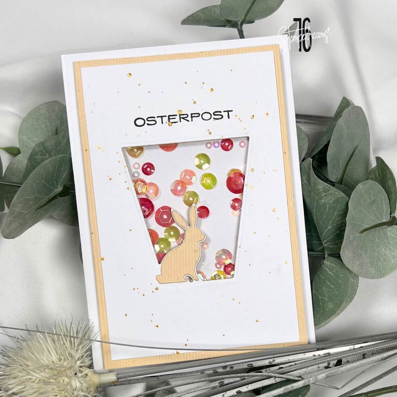 Karten-Kunst Stanzschablone kk-D234 - Trapez-Fenster Hase