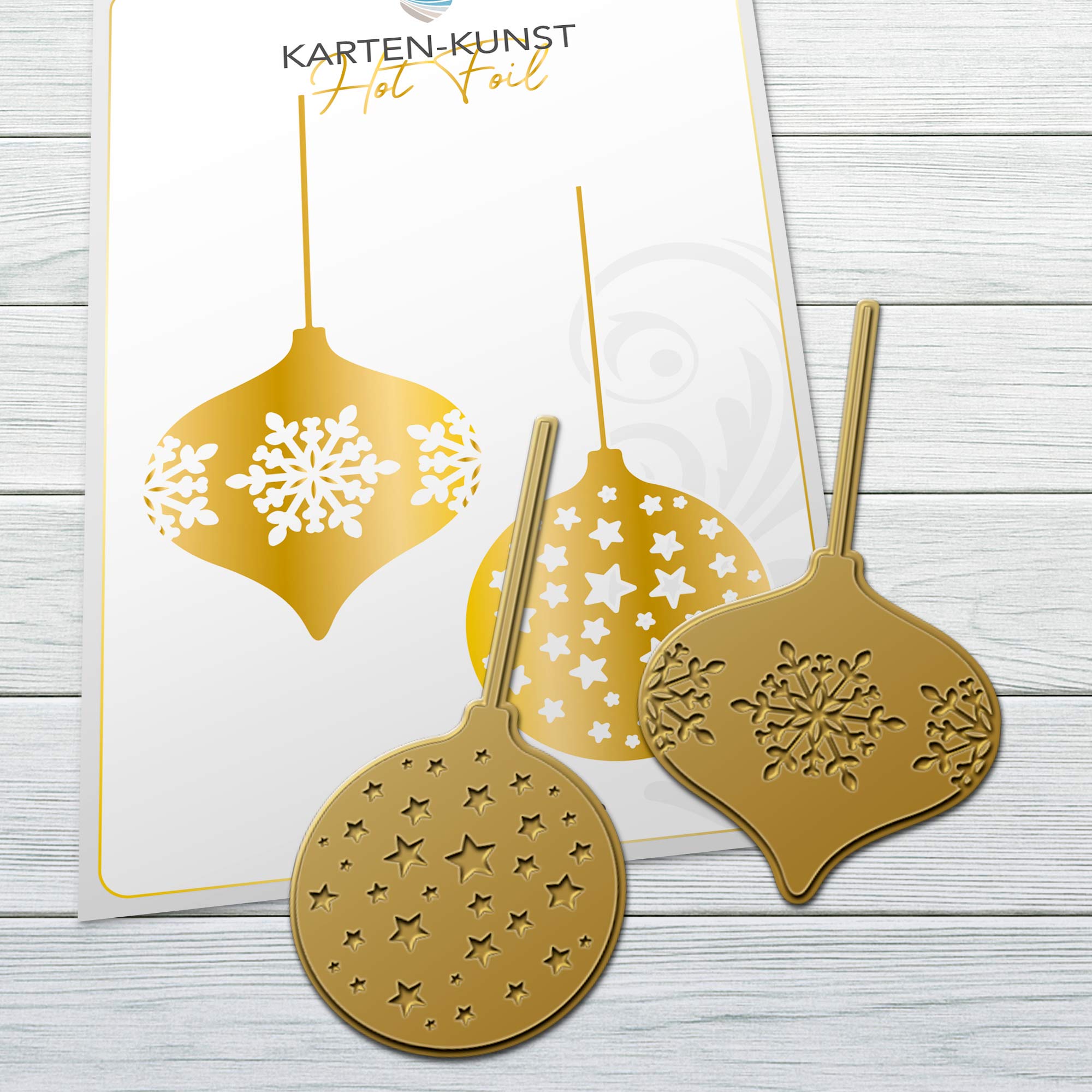 Karten-Kunst Hot Foil Plate kk-HF040 - Christbaumkugeln