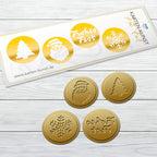 Karten-Kunst Hot Foil Plate  kk-HF042 Runde Weihnachtssymbole