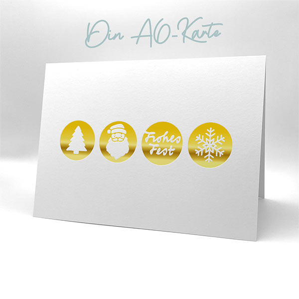 Karten-Kunst Hot Foil Plate  kk-HF042 Runde Weihnachtssymbole