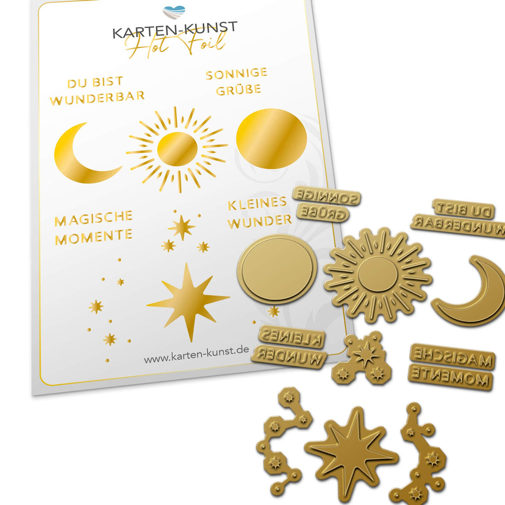 Karten-Kunst Hot Foil Plate kk-HF045 - Sonne, Mond & Sterne