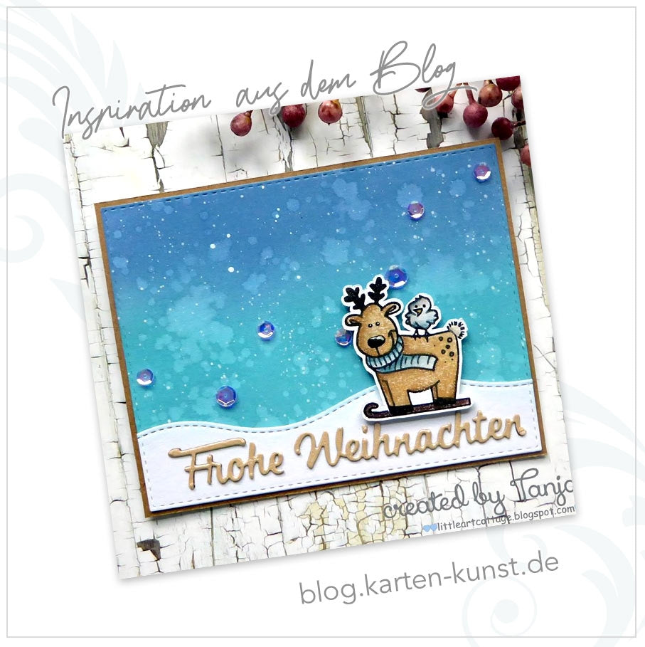 Karten-Kunst Stanzschablone kk-D023 - Kleine Texte Frohe Weihnachten