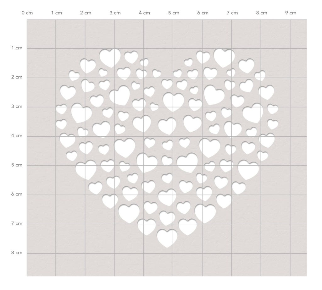 Karten-Kunst Stanzschablone kk-D047 Heart of Hearts – Negativ-Stanzform Herz mit kleinen Herzen | Stanze für Shaker Cards, Hochzeit & Liebe