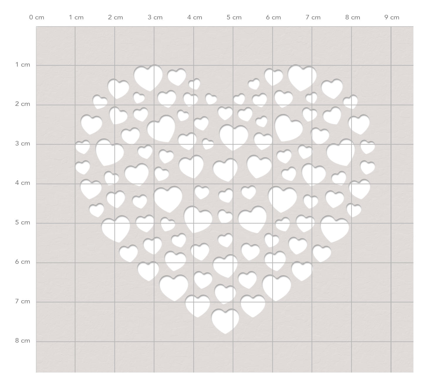 Karten-Kunst Stanzschablone kk-D047 Heart of Hearts – Negativ-Stanzform Herz mit kleinen Herzen | Stanze für Shaker Cards, Hochzeit & Liebe