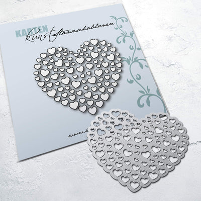 Karten-Kunst Stanzschablone kk-D047 Heart of Hearts – Negativ-Stanzform Herz mit kleinen Herzen | Stanze für Shaker Cards, Hochzeit & Liebe