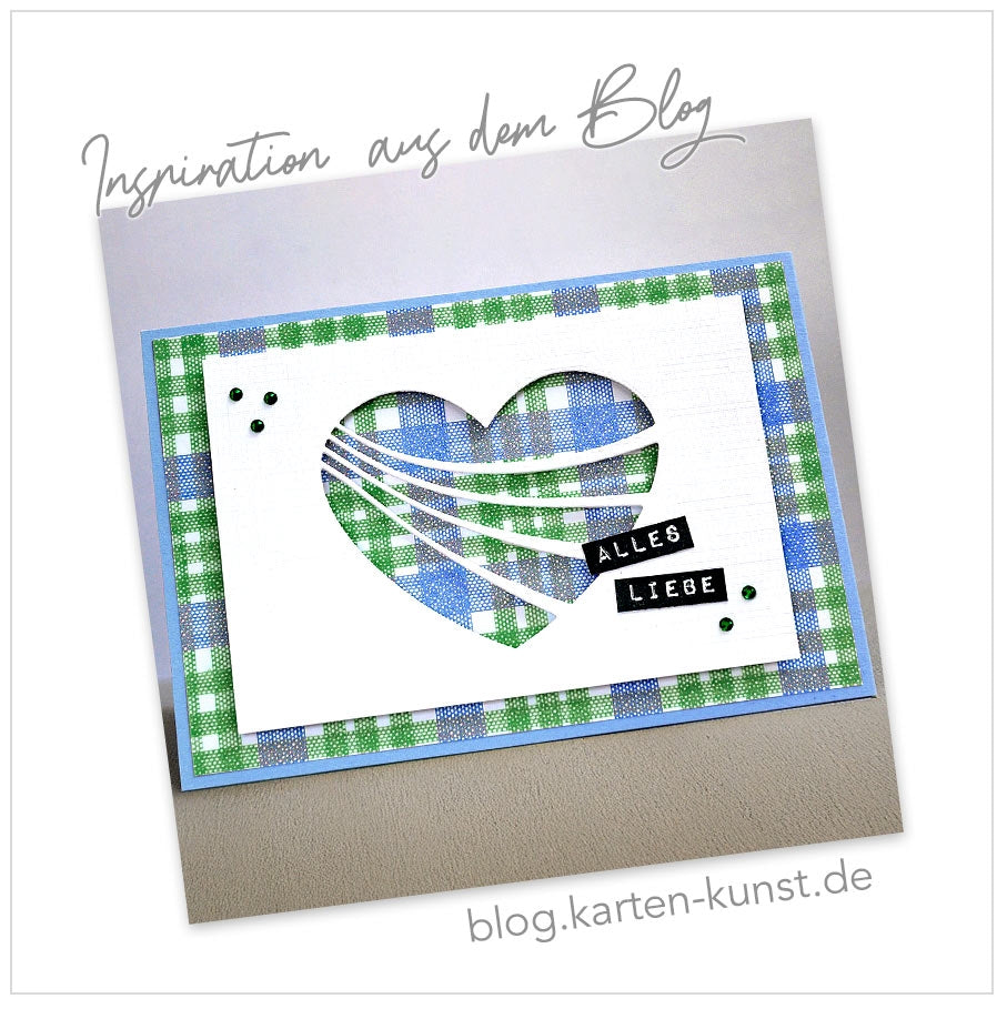 Karten-Kunst Stanzschablone kk-D080 Wavy Heart – Herz Stanze mit Linien | Stanzform für Liebe, Hochzeit & Valentinstag