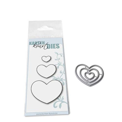 Karten-Kunst Stanzschablone kk-D081 - Runde Herzen / Round Hearts