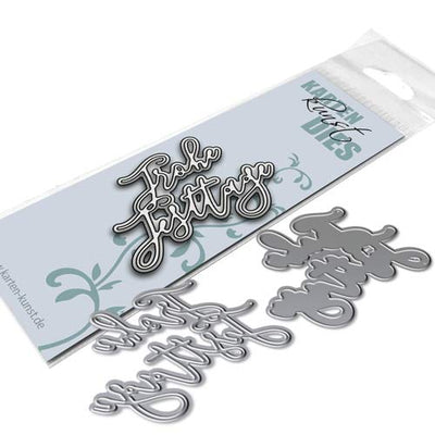 Karten-Kunst Stanzschablone kk-D098 - Elegant Script Frohe Festtage
