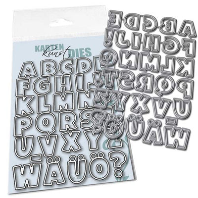 Karten-Kunst Stanzschablone kk-D100 - Buchstaben mit Rahmen Lucky Alphabet