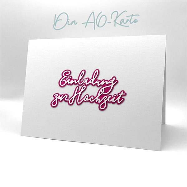 Karten-Kunst Stanzschablone kk-D105 Elegant Script Einladung zur Hochzeit – Textstanze mit Outline | Stanzform Hochzeit Deutsch
