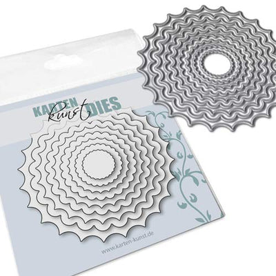 Karten-Kunst Stanzschablone kk-D107 - Kreise mit Wellenrand / Circles Borders