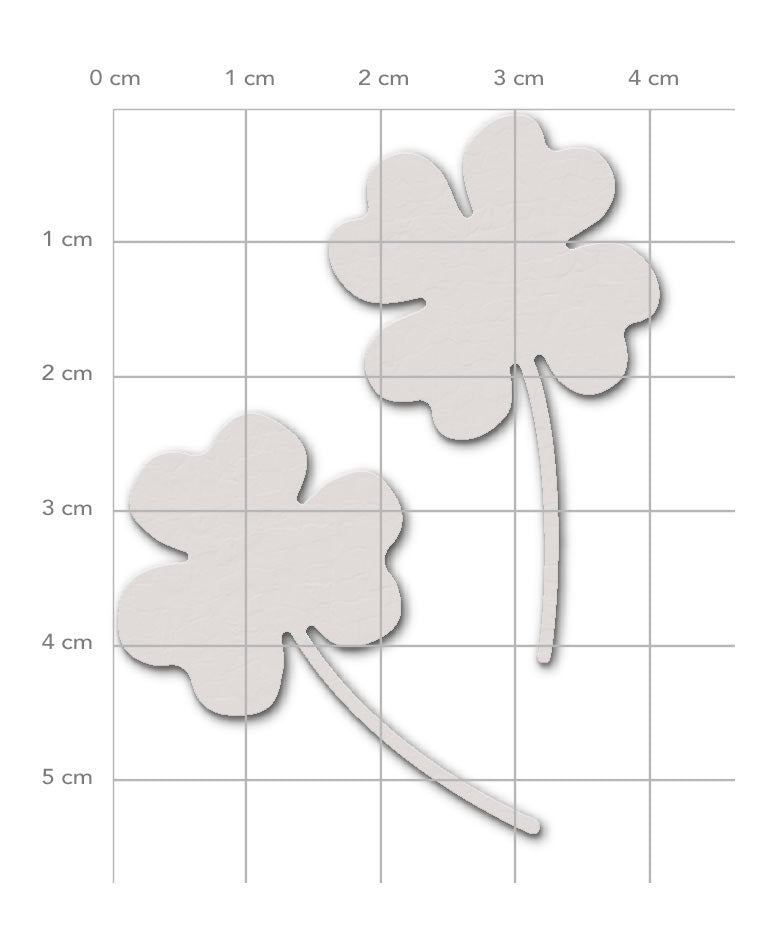 Kleeblatt-Stanzform – Glücksklee mit 3 und 4 Blättern – 2,4 x 4 cm