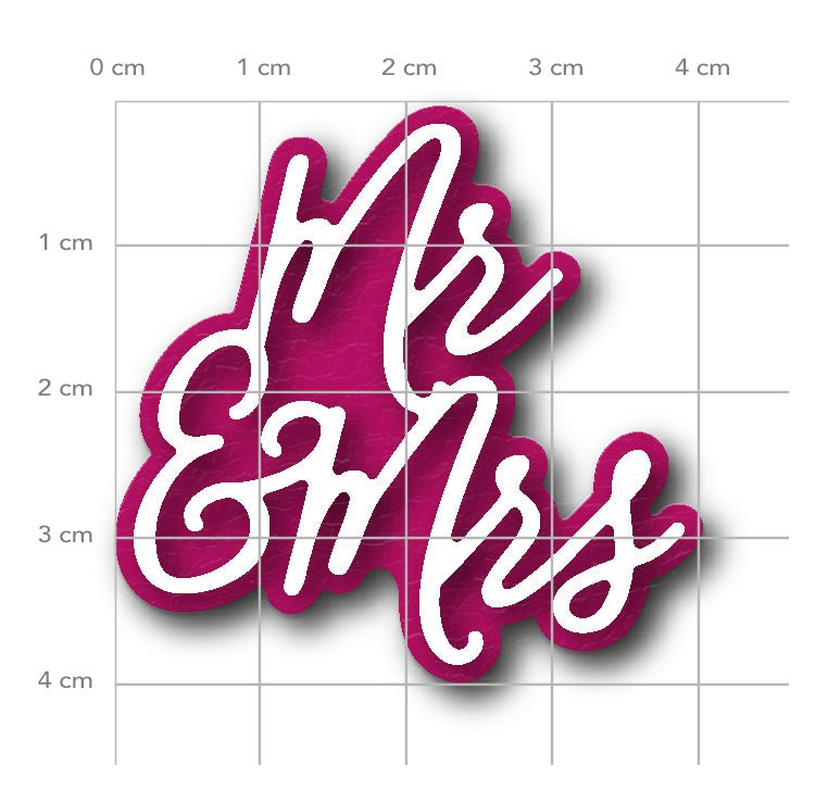 Karten-Kunst Stanzschablone kk-D132 - Elegant Script Mr & Mrs für Hochzeitskarten