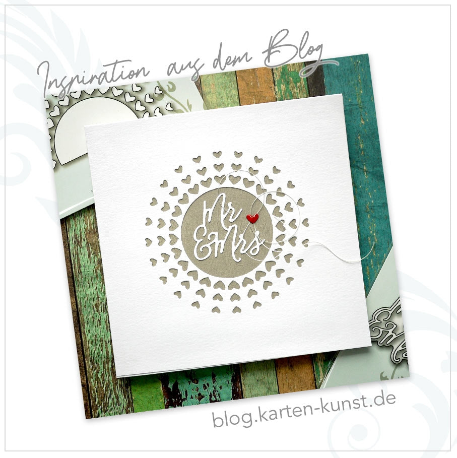 Karten-Kunst Stanzschablone kk-D132 - Elegant Script Mr & Mrs für Hochzeitskarten