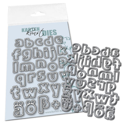 Karten-Kunst Stanzschablone kk-D135 - Kleinbuchstaben mit Rahmen / Lucky Alphabet LC