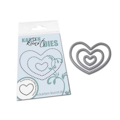 Karten-Kunst Stanzschablone kk-D136 - Gepunktete Herzen / Pierced Round Hearts