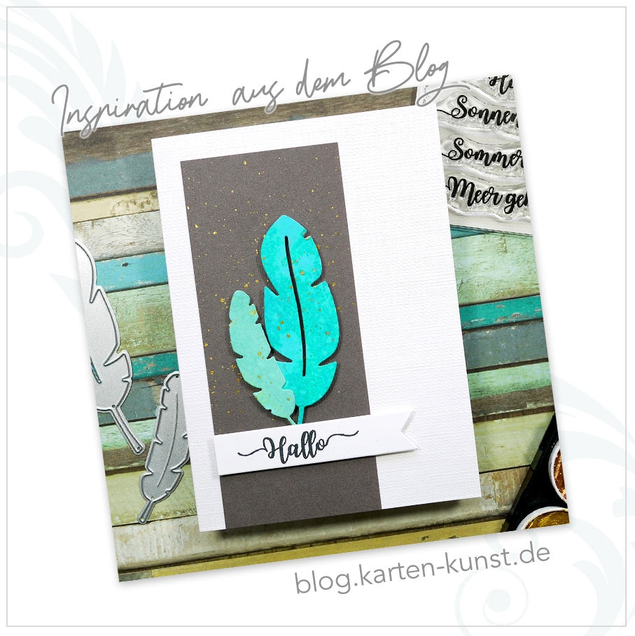 Karten-Kunst Stanzschablone kk-D147 - Feathers Federn