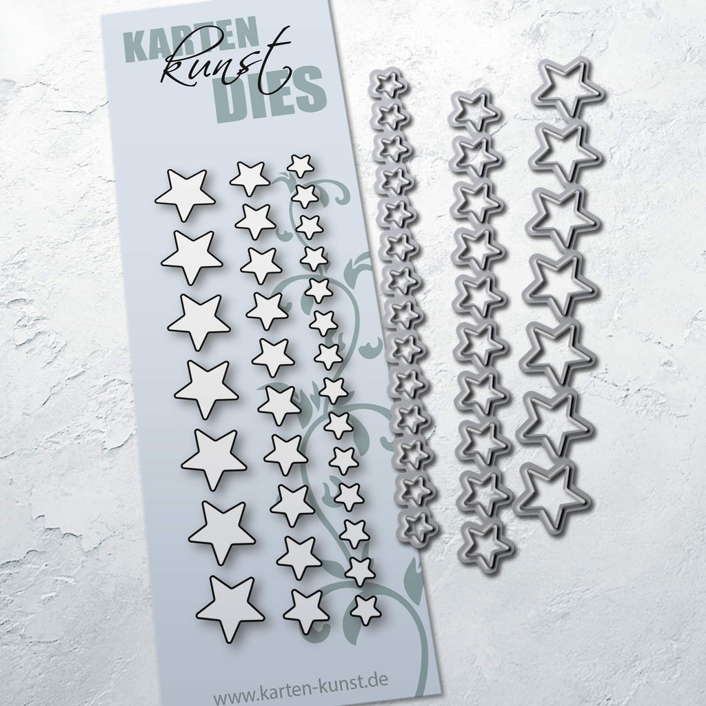 Stanzschablone Sternbordüre – Stars in a Row – Stanzform mit Sternreihe Karten-Kunst kk-D150