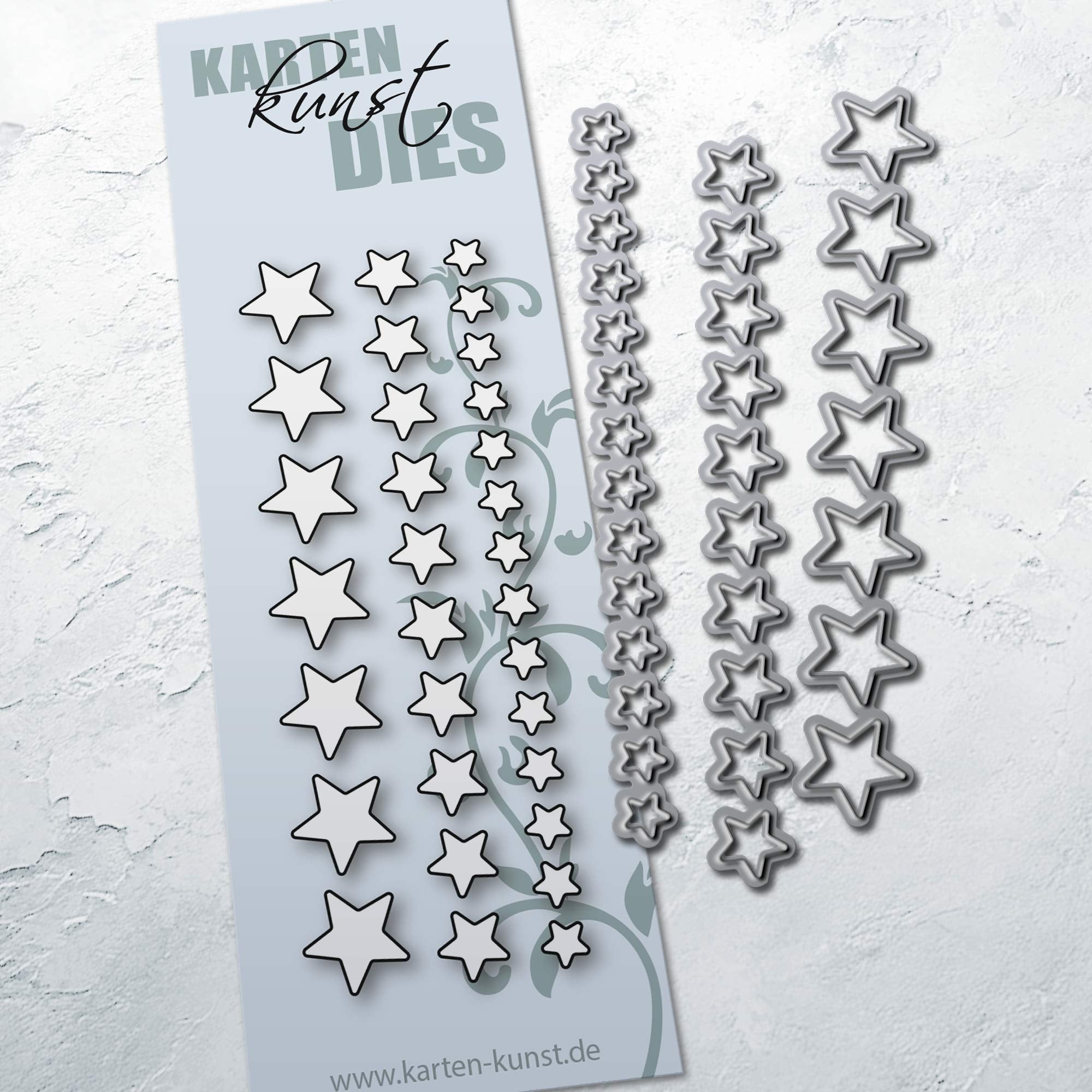 Stanzschablone Sternbordüre – Stars in a Row – Stanzform mit Sternreihe Karten-Kunst kk-D150