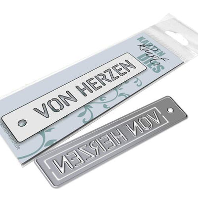 Karten-Kunst Stanzschablone kk-D151 - Anhänger / Stencil-Tag Von Herzen