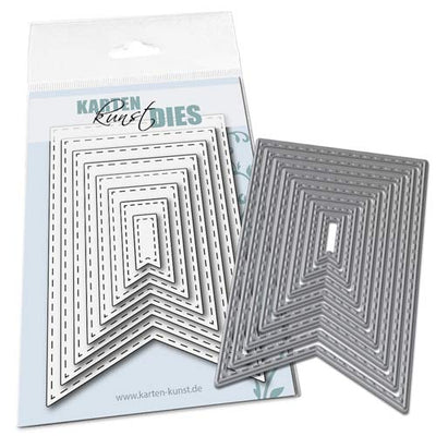 Karten-Kunst Stanzschablone kk-D166 - Wimpel / Fishtail Ribbons