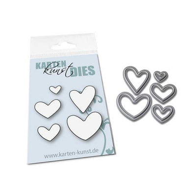 Karten-Kunst Stanzschablone kk-D175 - Coole Herzen / Cool Hearts