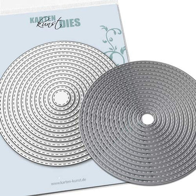 Karten-Kunst Stanzschablone kk-D178 - Kreise mit Nahtlinien / Stitched Circles